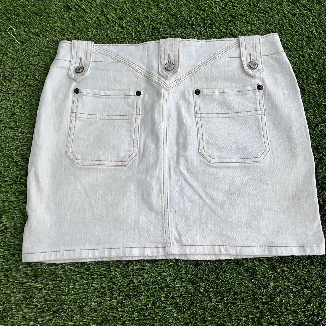 White denim hotsell skirt express