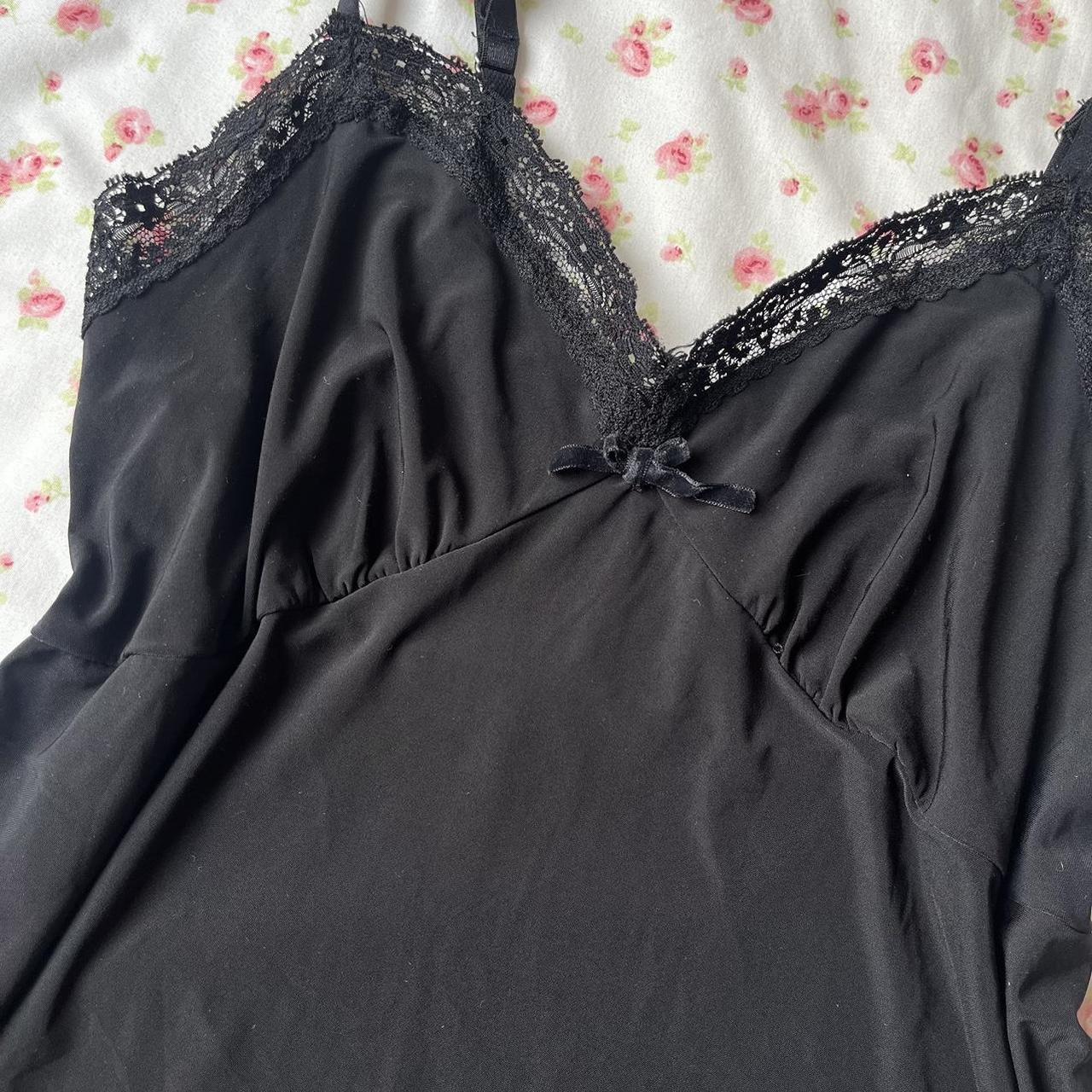 black mini slip dress this adorable and flattering... - Depop