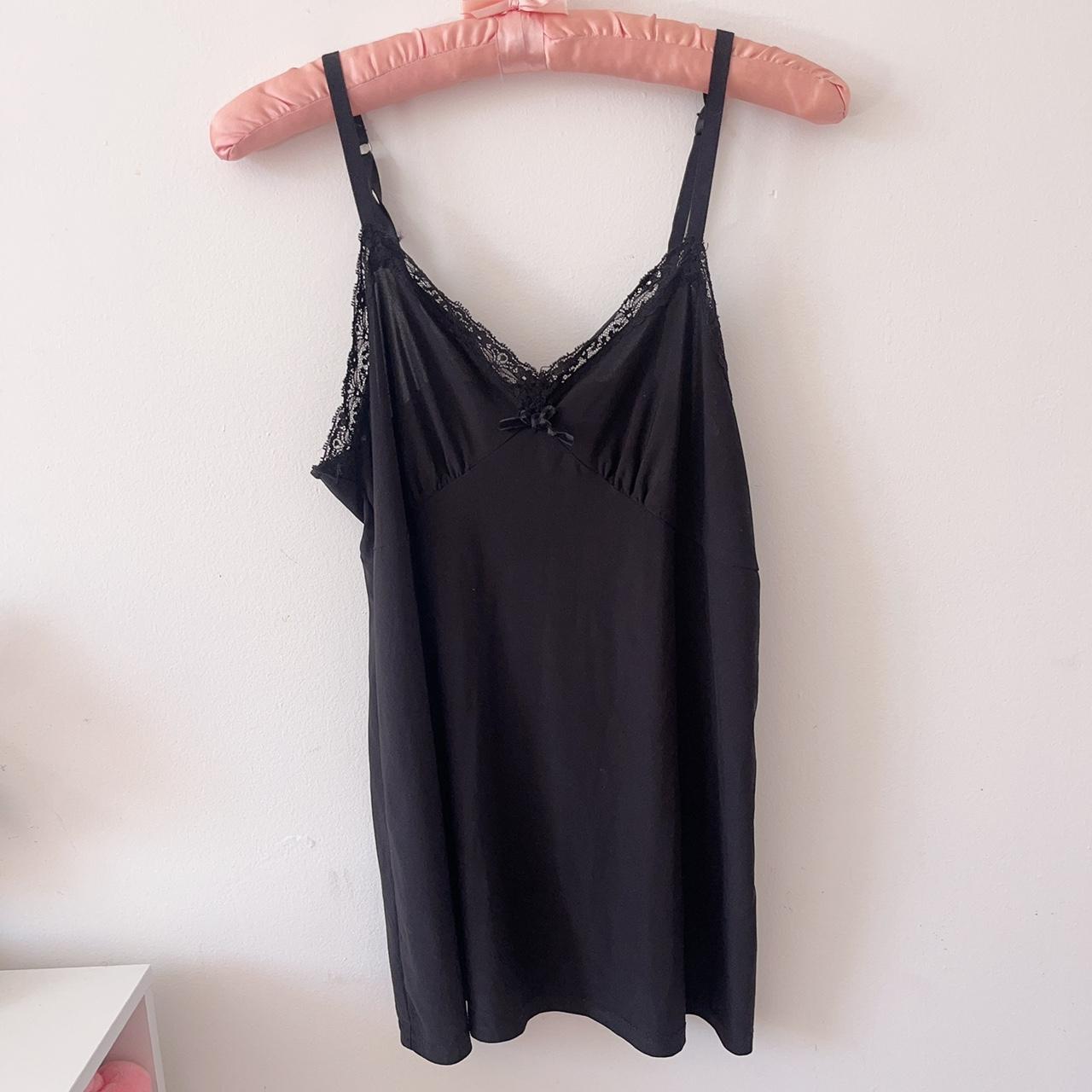 black mini slip dress this adorable and flattering... - Depop