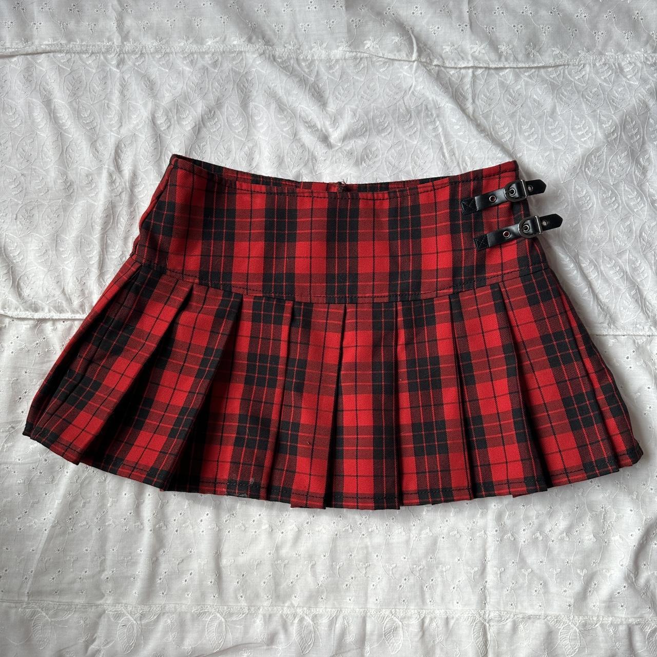 vintage y2k plaid mini micro skirt this pleated... - Depop