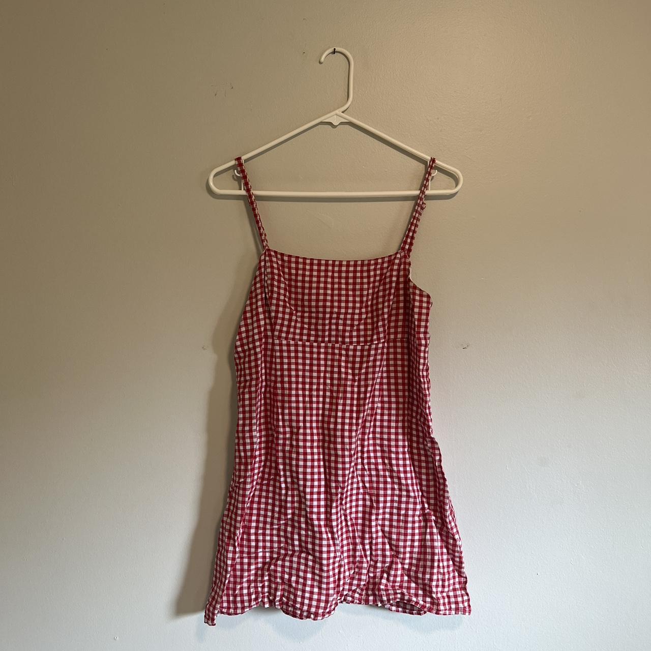 Super cute red gingham minidress. Can fit Sm to M.... - Depop