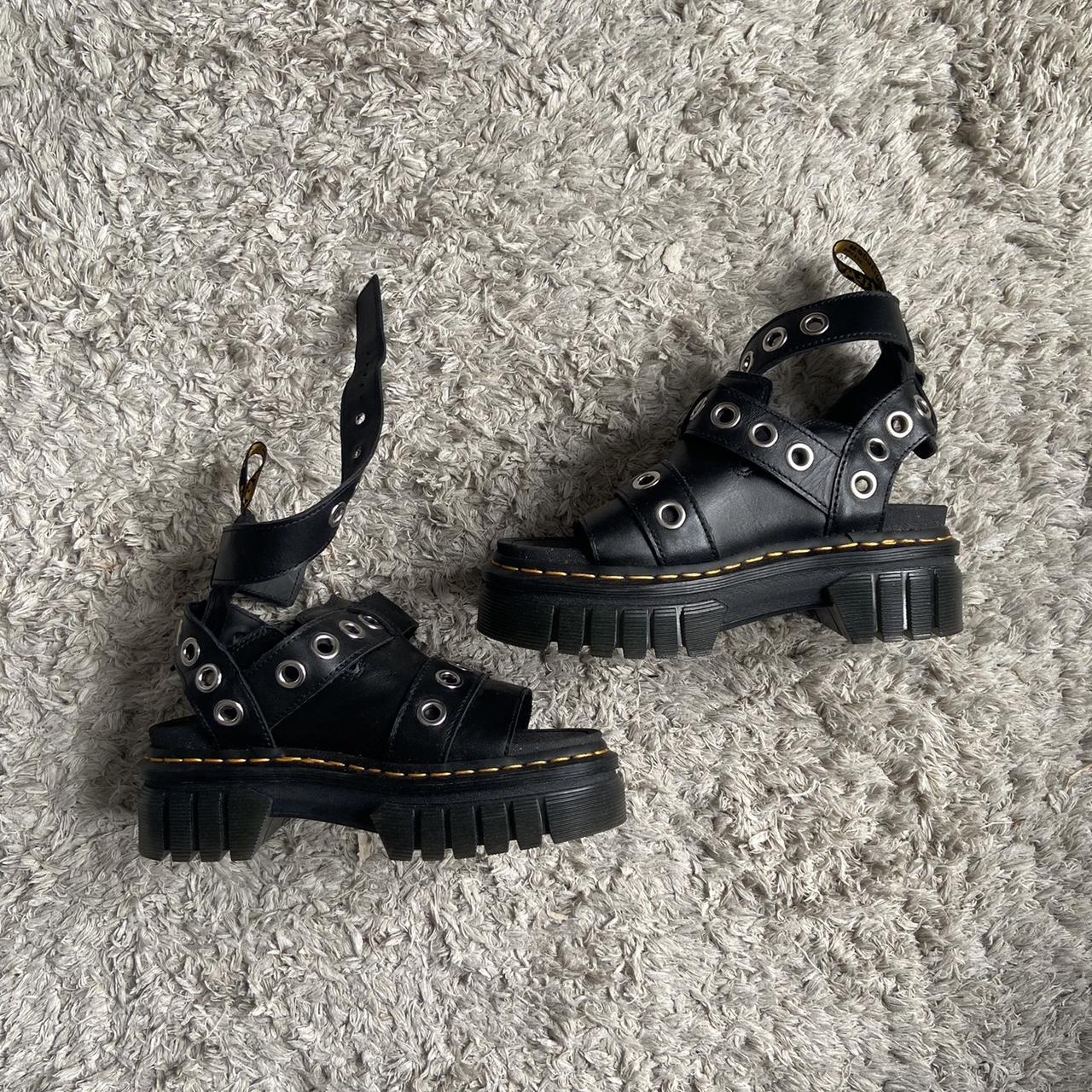 Dr.Martens Ricki Hdw Sandal Black Nappa Luxe Womens Sz 6