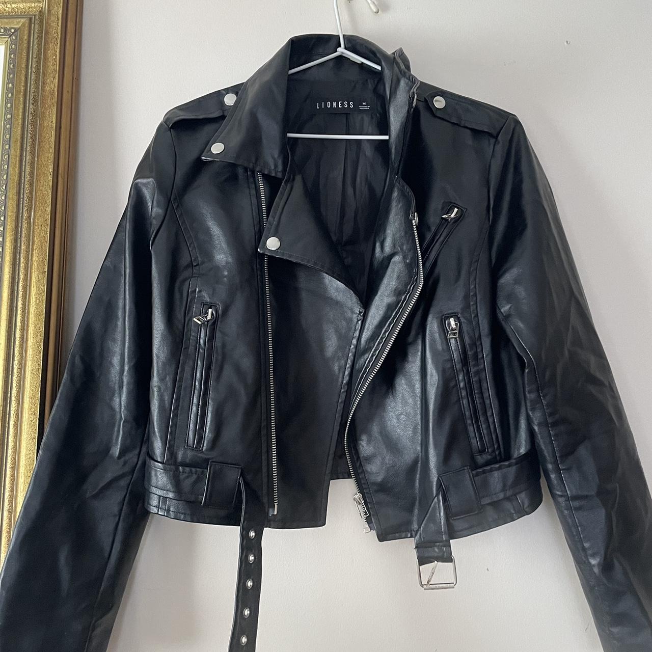 Lioness Leather jacket Size M but runs a bit... - Depop