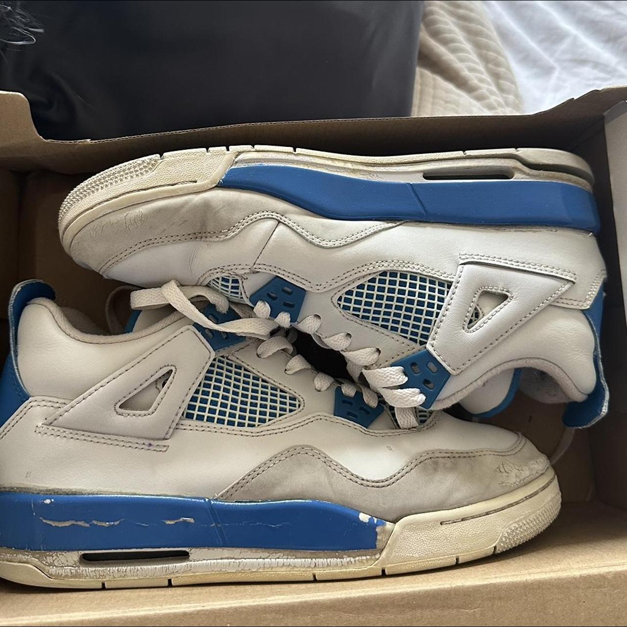 More pictures of Jordan 4 military blue - Depop