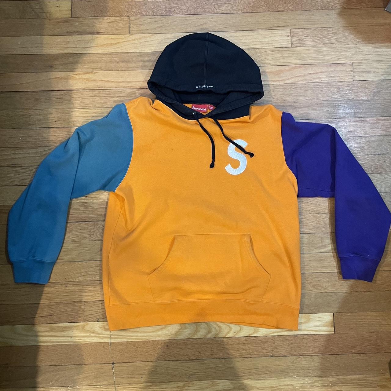 Supreme colorblocked outlet hoodie