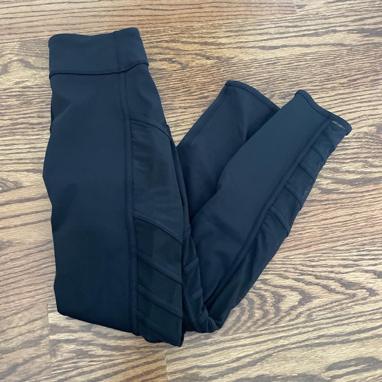 black lululemon leggings with pockets and mesh on - Depop