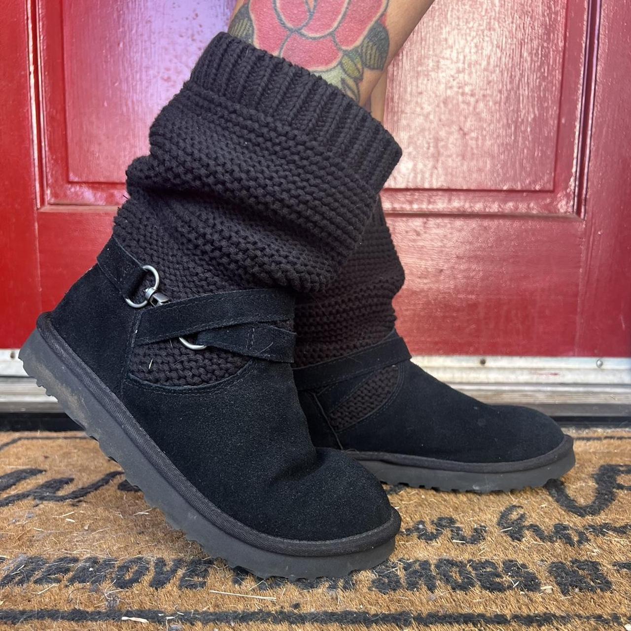 Ugg black clearance sweater boots