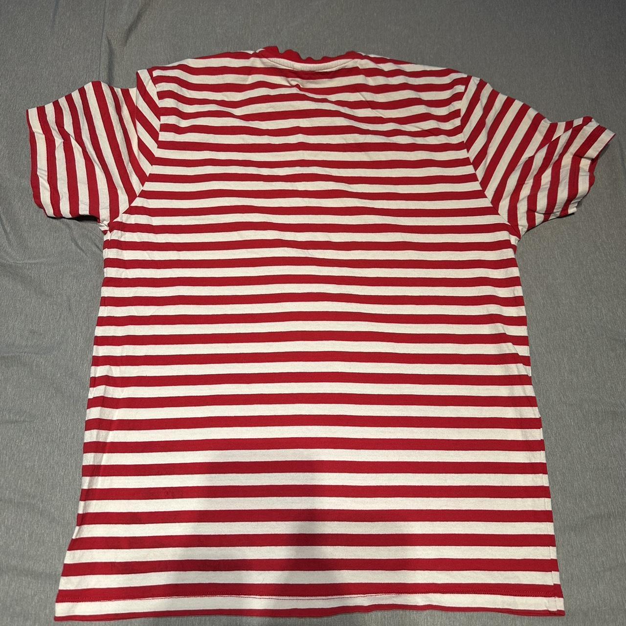 Guess red and white striped shirt size M great... - Depop