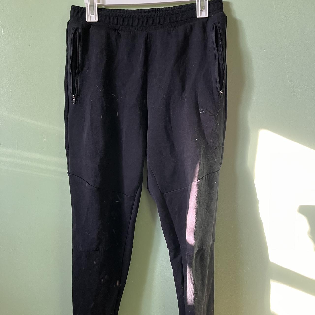 Black puma jaw string sweatpants Condition: some... - Depop