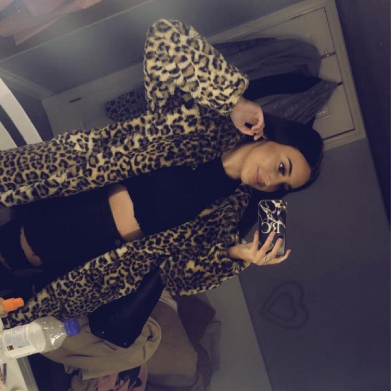 Long furry leopard print jacket Sold out online... - Depop