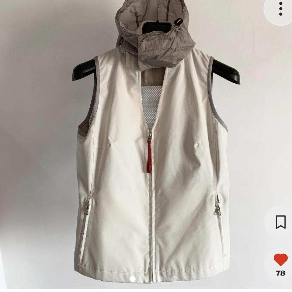 Prada sport 90s white sleeveless jacket vest with - Depop