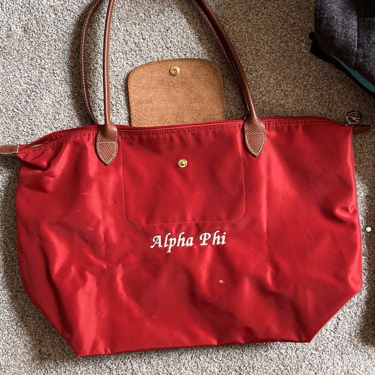 Alpha Phi Embroidered Cherry Red Longchamp Bag With Depop 9299