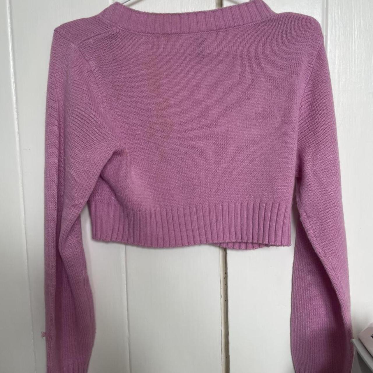 H&M pink cropped jumper size small Nice for a colder... - Depop