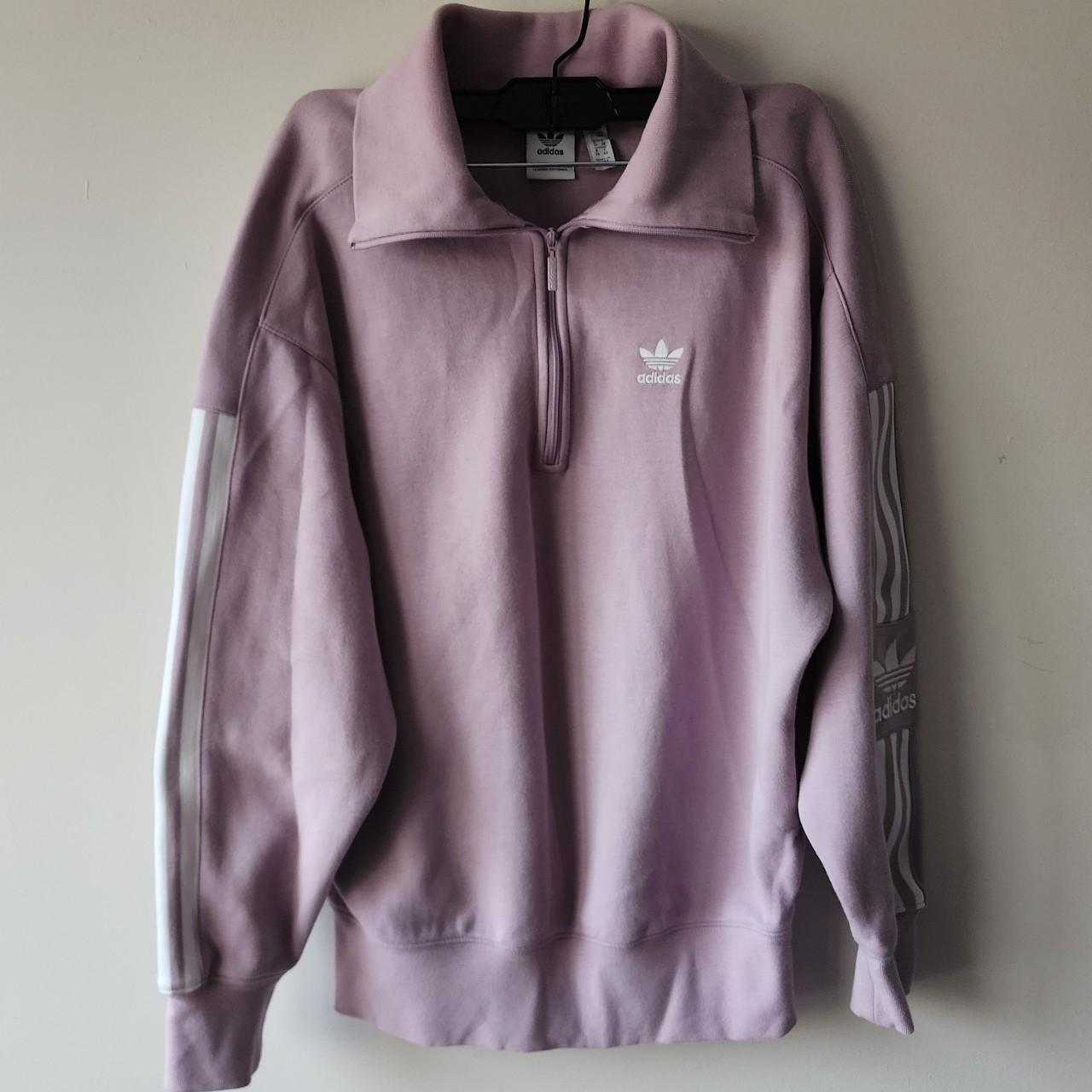 Adidas lilac half zip sweatshirt Really good condition - Depop