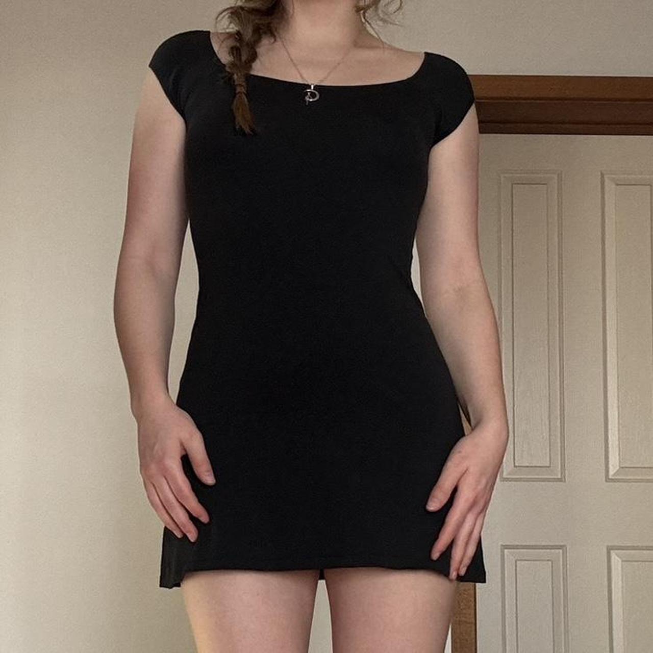 Cutest Brandy Melville cotton black mini dress (a... Depop