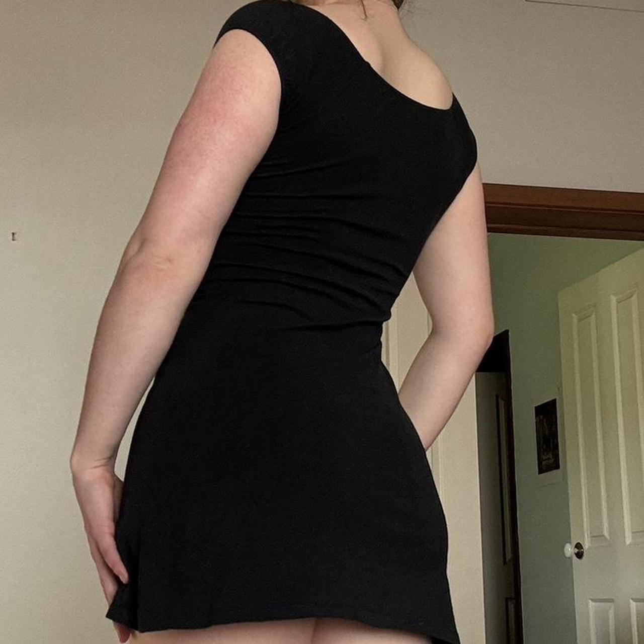 Cutest Brandy Melville cotton black mini dress (a... Depop