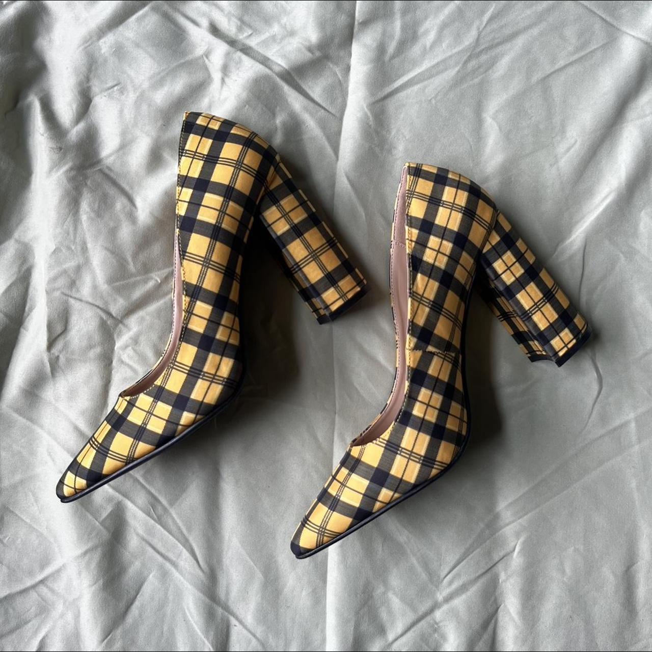 Yellow 2024 plaid heels