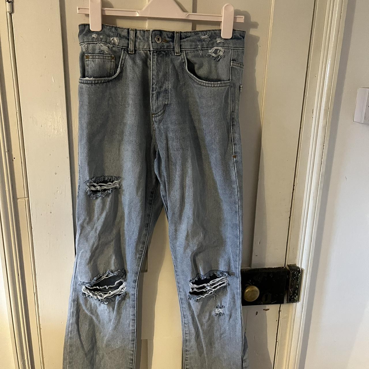 collusion straight leg ripped jeans size 6/8 - Depop