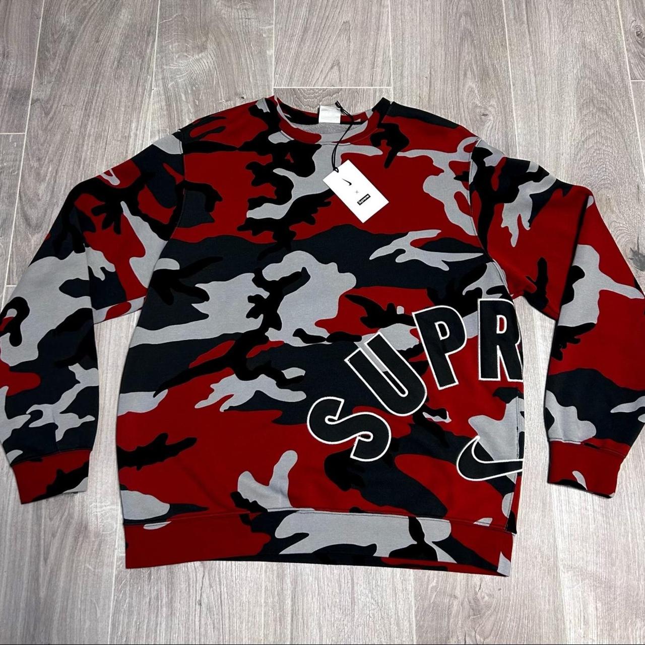 Supreme red cheap camo hoodie