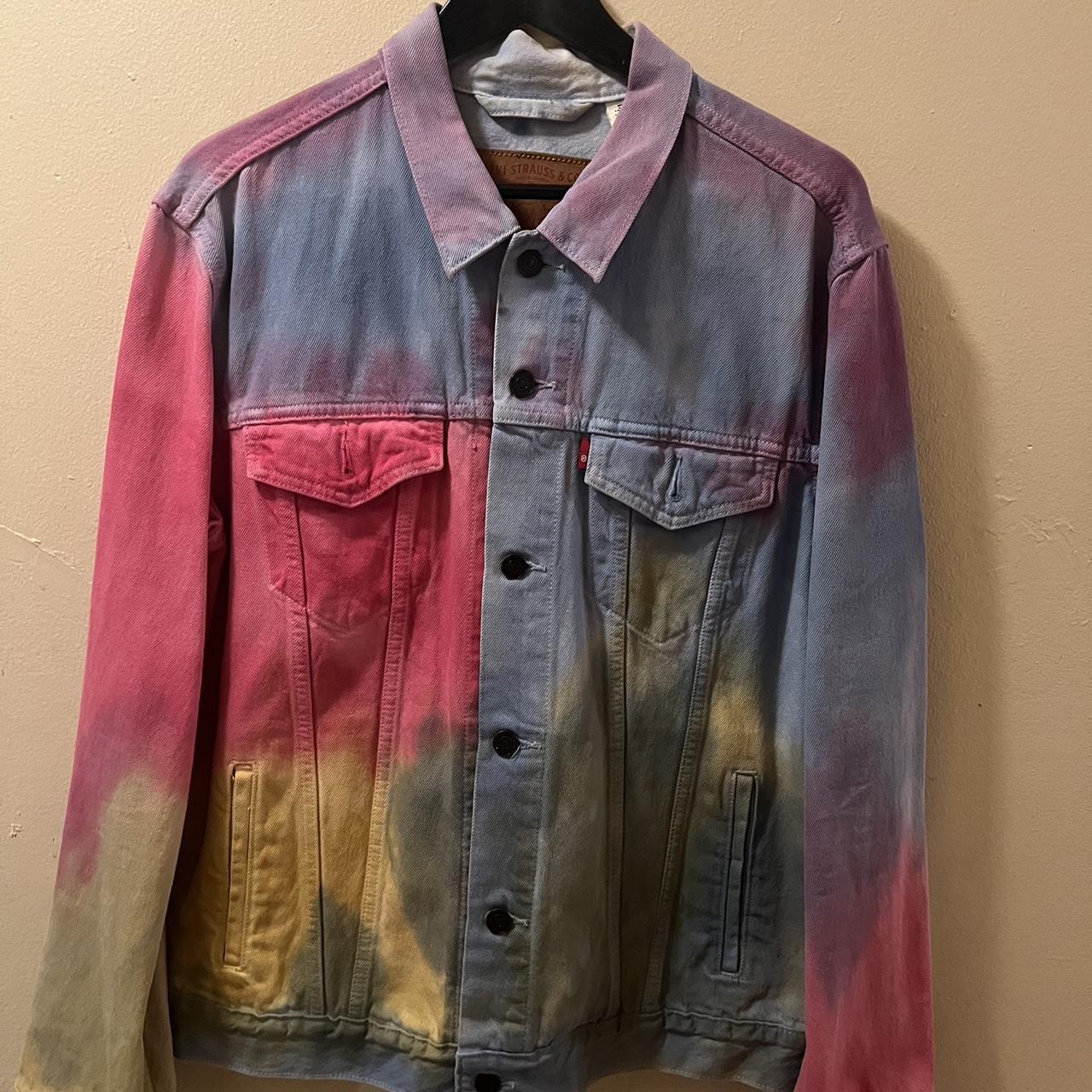 Tie dye jean cheap jacket mens