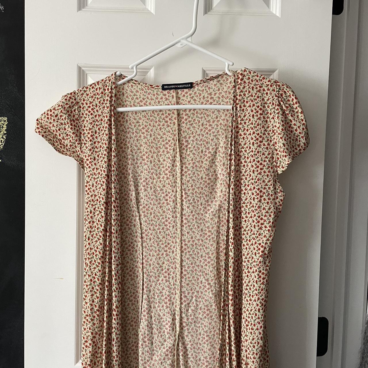 Brandy Melville Floral Wrap Dress Pale yellow dress - Depop