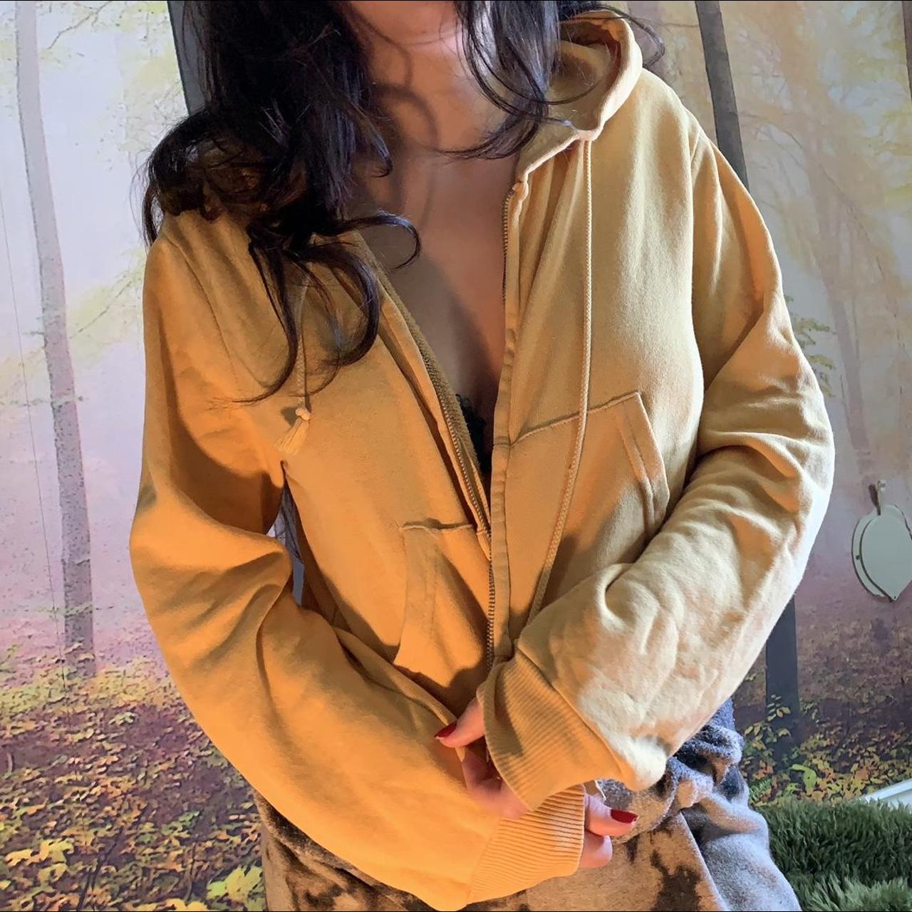 Brandy Melville Women's Yellow Hoodie Depop