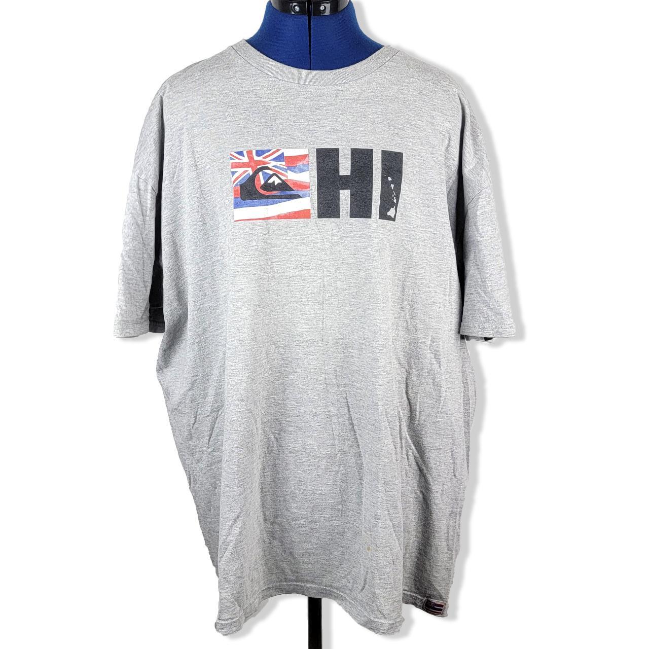 Quiksilver Hawaii Union Jack Flag Grey T Shirt... - Depop