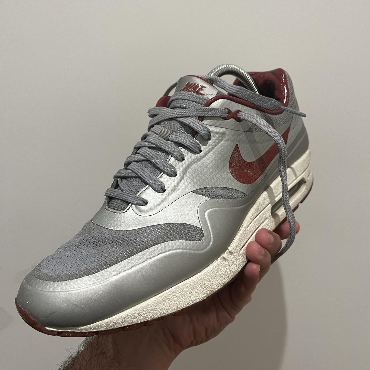 NIKE AIR MAX 1 HYPERFUSE NIGHT TRACK SILVER RED Used