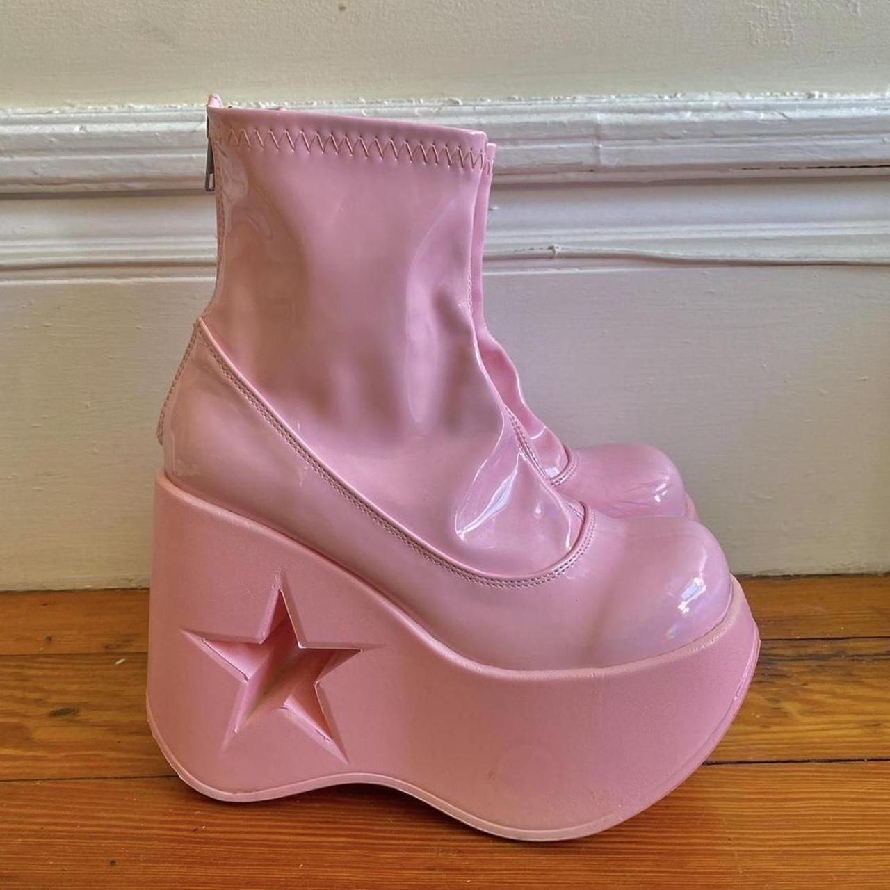 AMAZING demonia pink star boots- ONLY ONES ON DEPOP!... - Depop