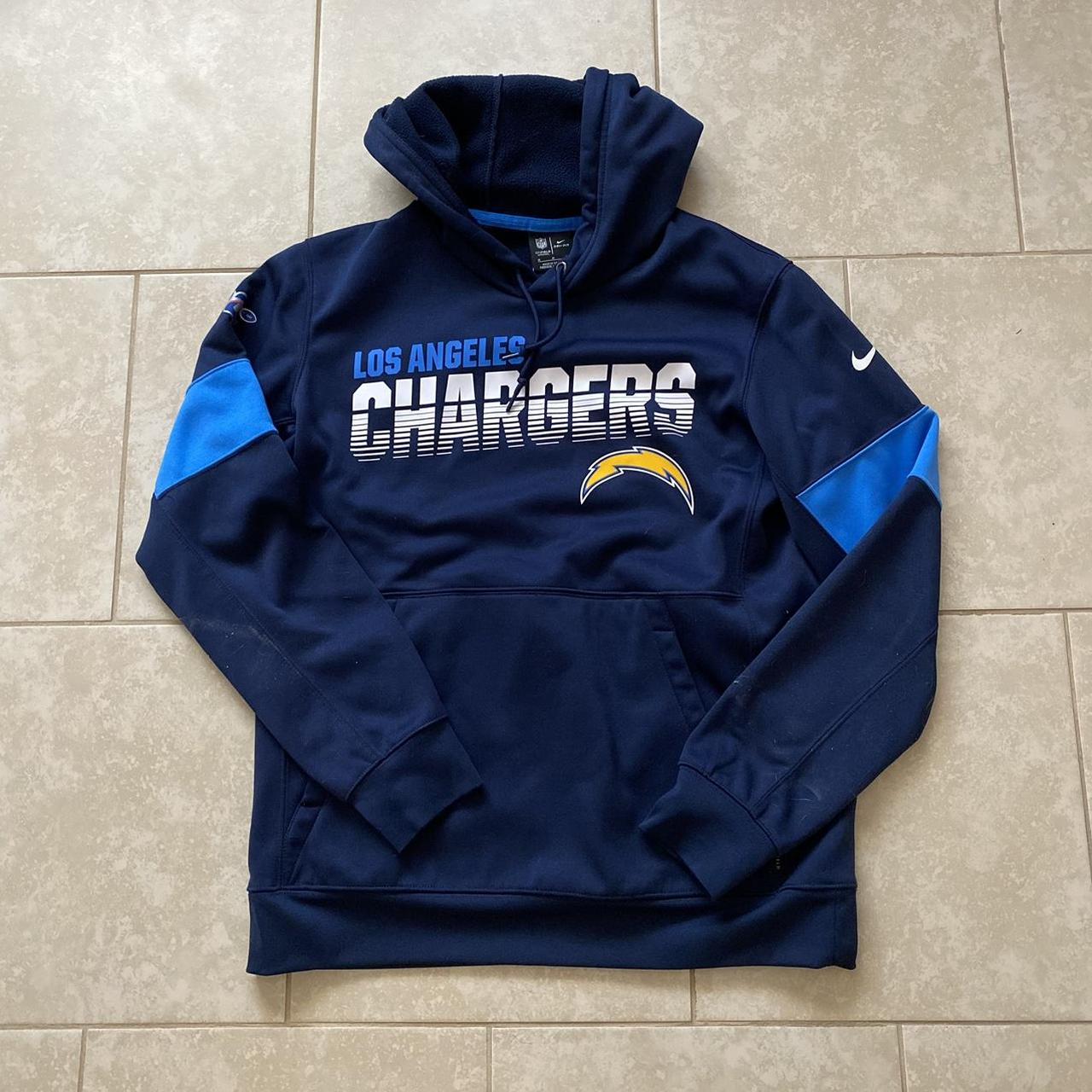 Los Angeles Chargers full zipper fleece jacket. NFL - Depop