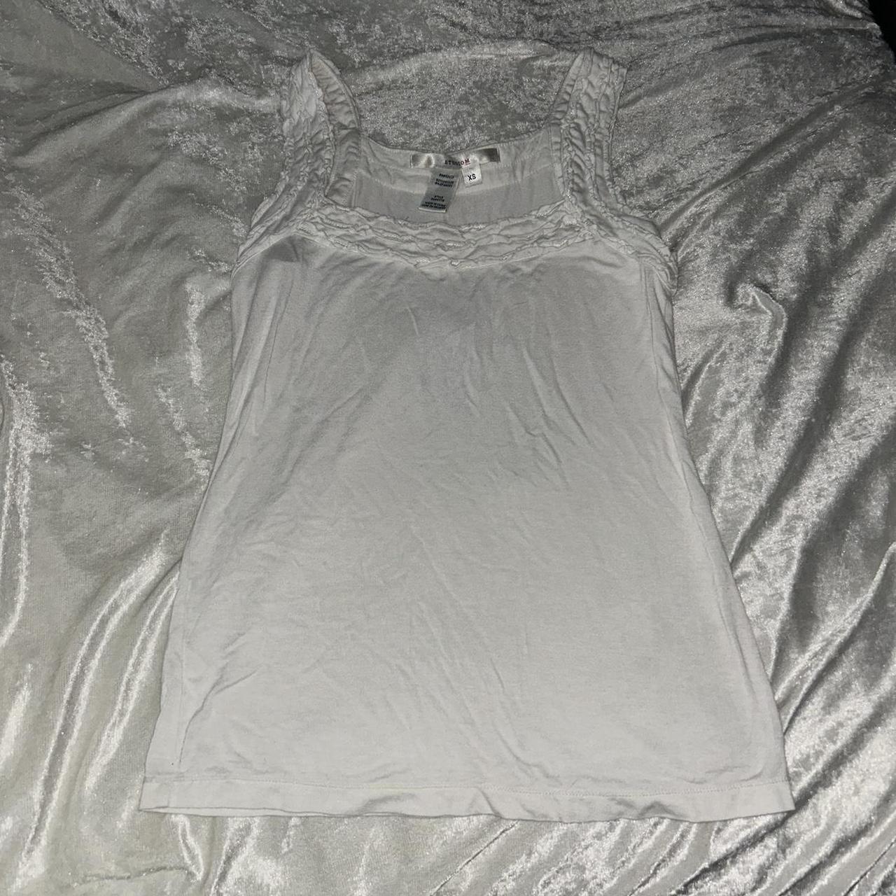 white lace trim delicate top - size xs/s - super... - Depop