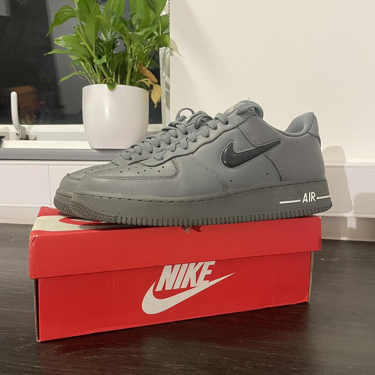 Mens Nike Air Force Jewel in a Wolf Grey colour way. Depop