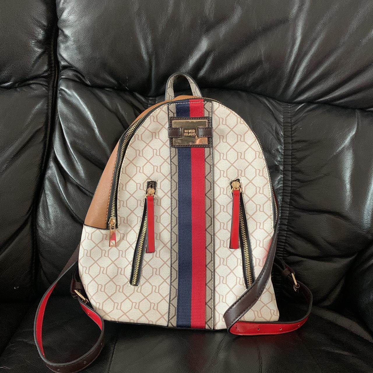River island monogram backpack deals