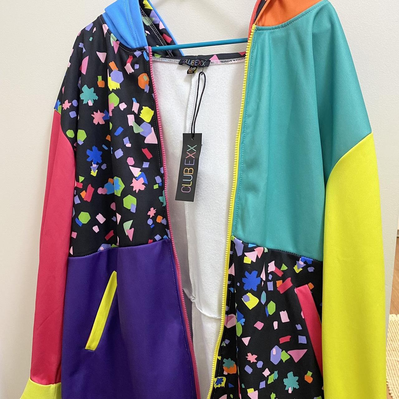 Oversized colorful Club Exx jacket from DollsKill.... - Depop