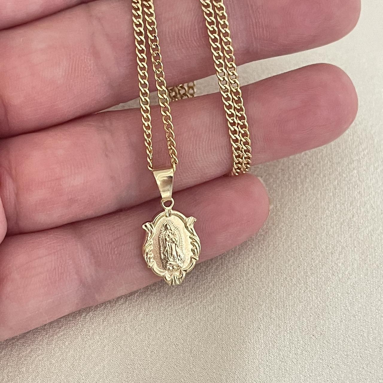 Amazon.com: Religious Jewelry by FDJ 10k Yellow Gold Our Lady of Guadalupe  Pendant Necklace With Diamonds 16