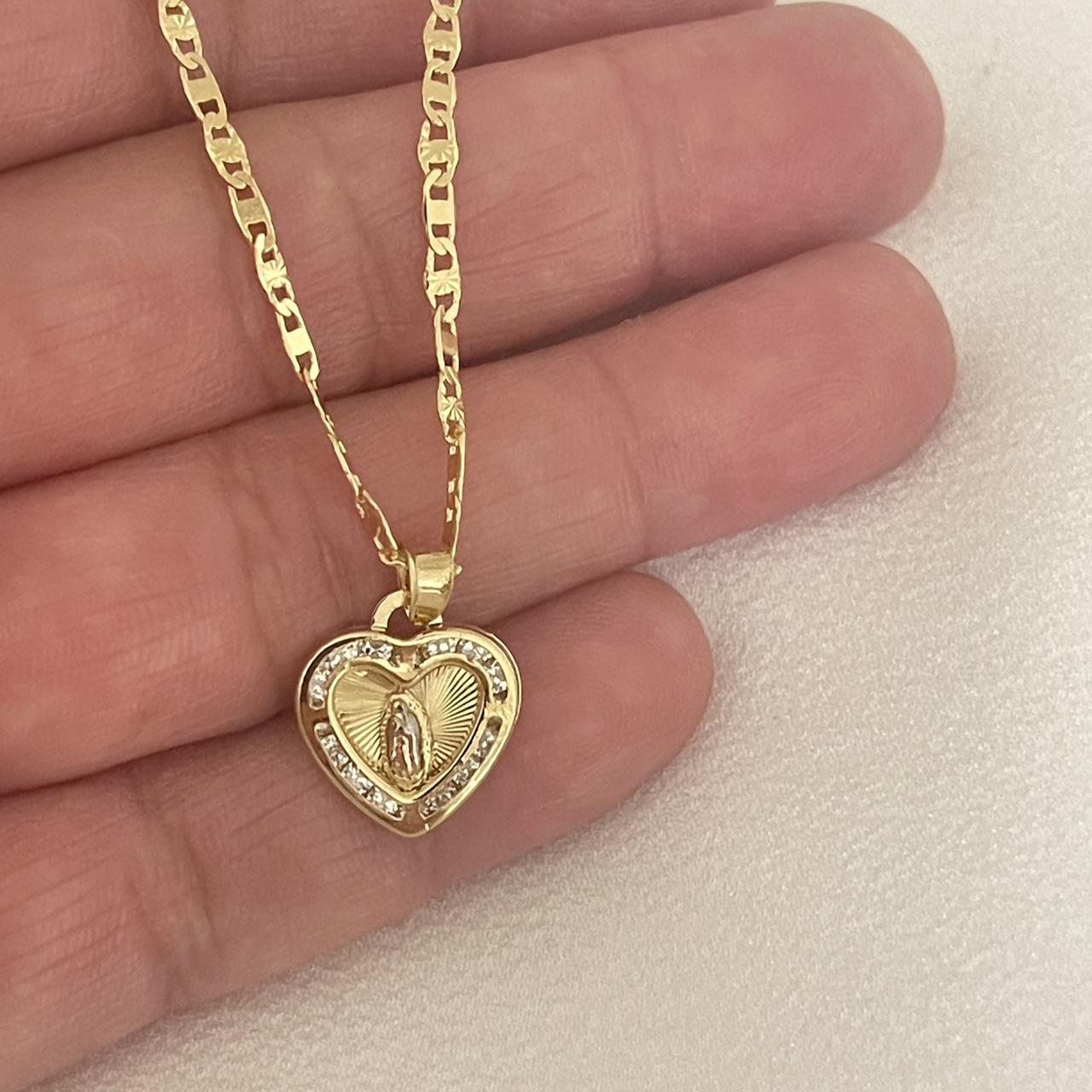 14k Gold Filled CZ Heart Necklace Wont Tarnish... Depop