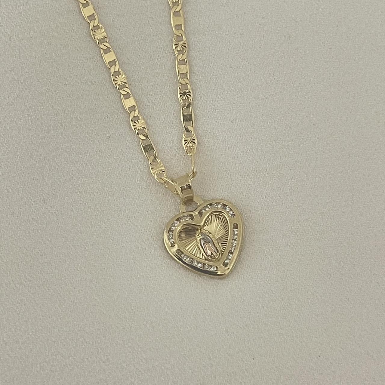 14k Gold Filled CZ Heart Necklace Wont Tarnish... Depop