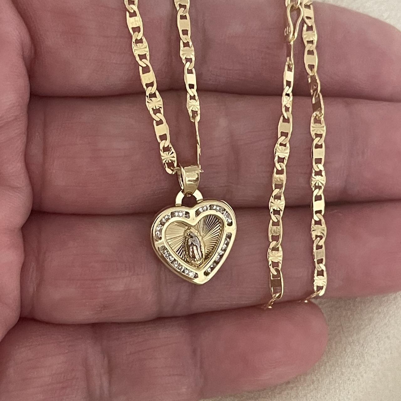 14k Gold Filled CZ Heart Necklace Wont Tarnish... Depop