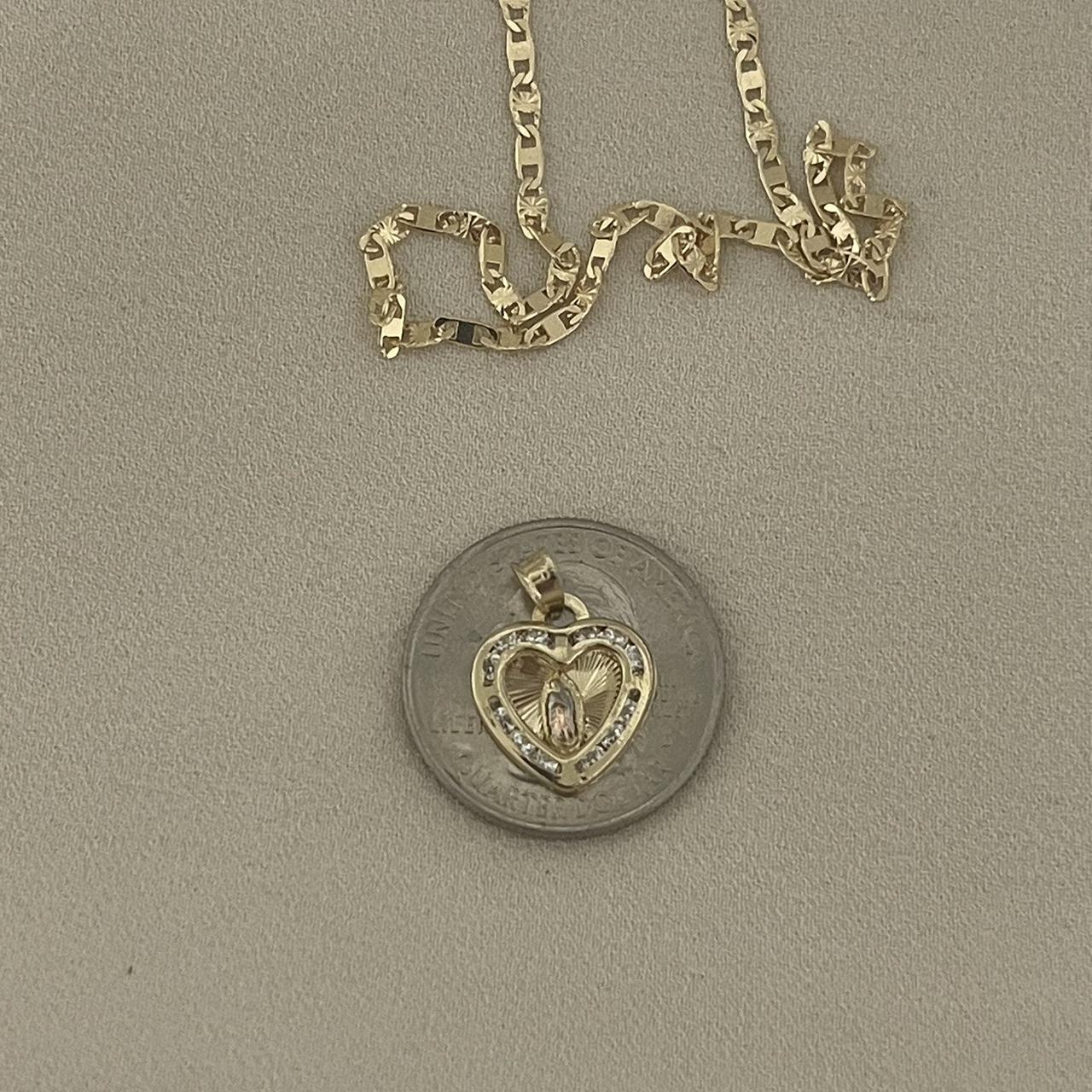 14k Gold Filled CZ Heart Necklace Wont Tarnish... Depop