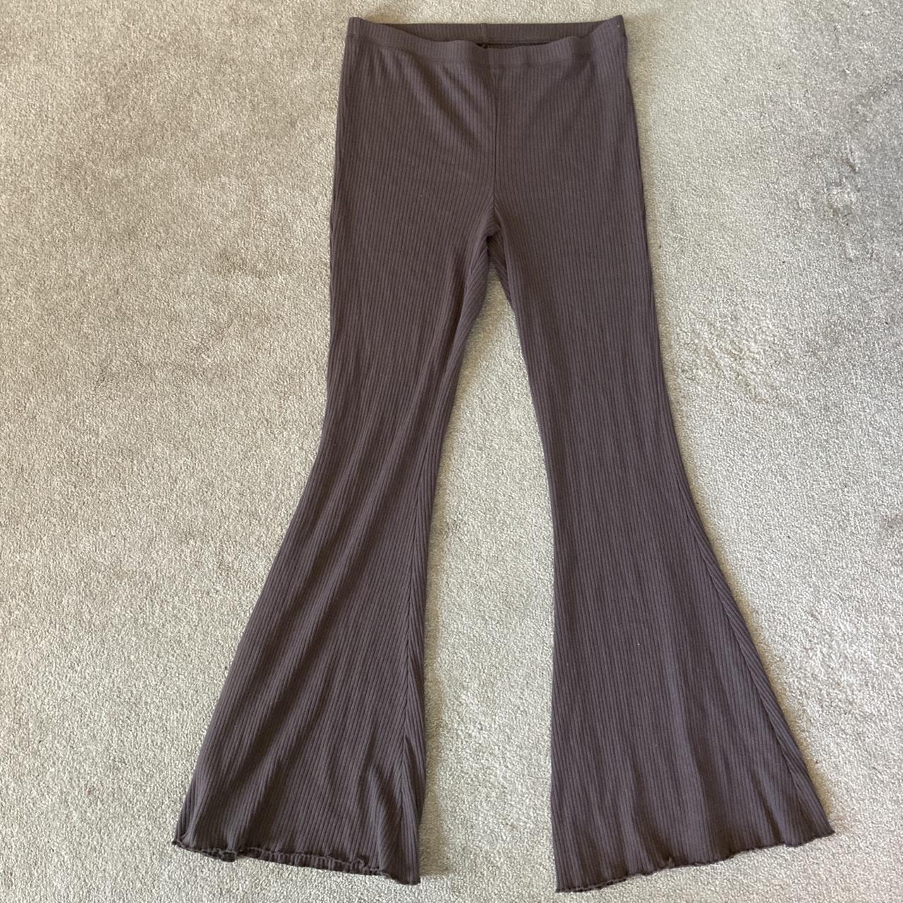 Aerie Flare Ribbed Legging Brown - Depop