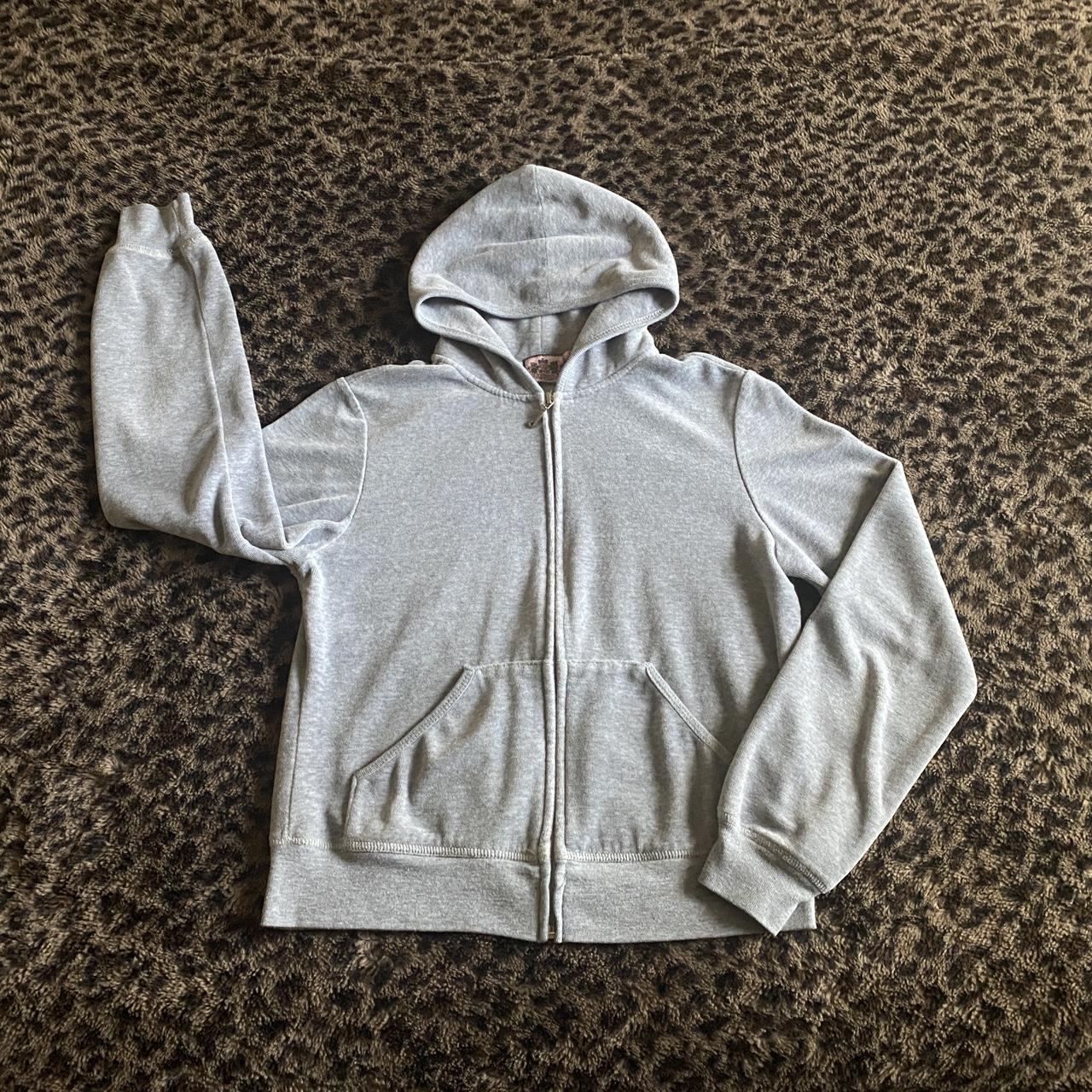 Juicy Couture track jacket ~ velour heather grey... - Depop