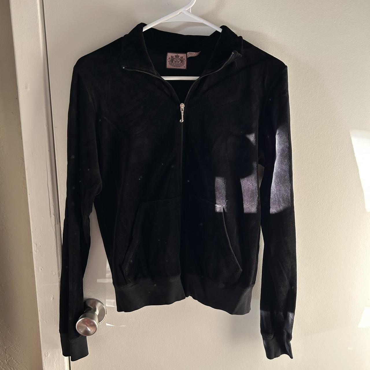 y2k vintage black juicy couture velour jacket!... - Depop