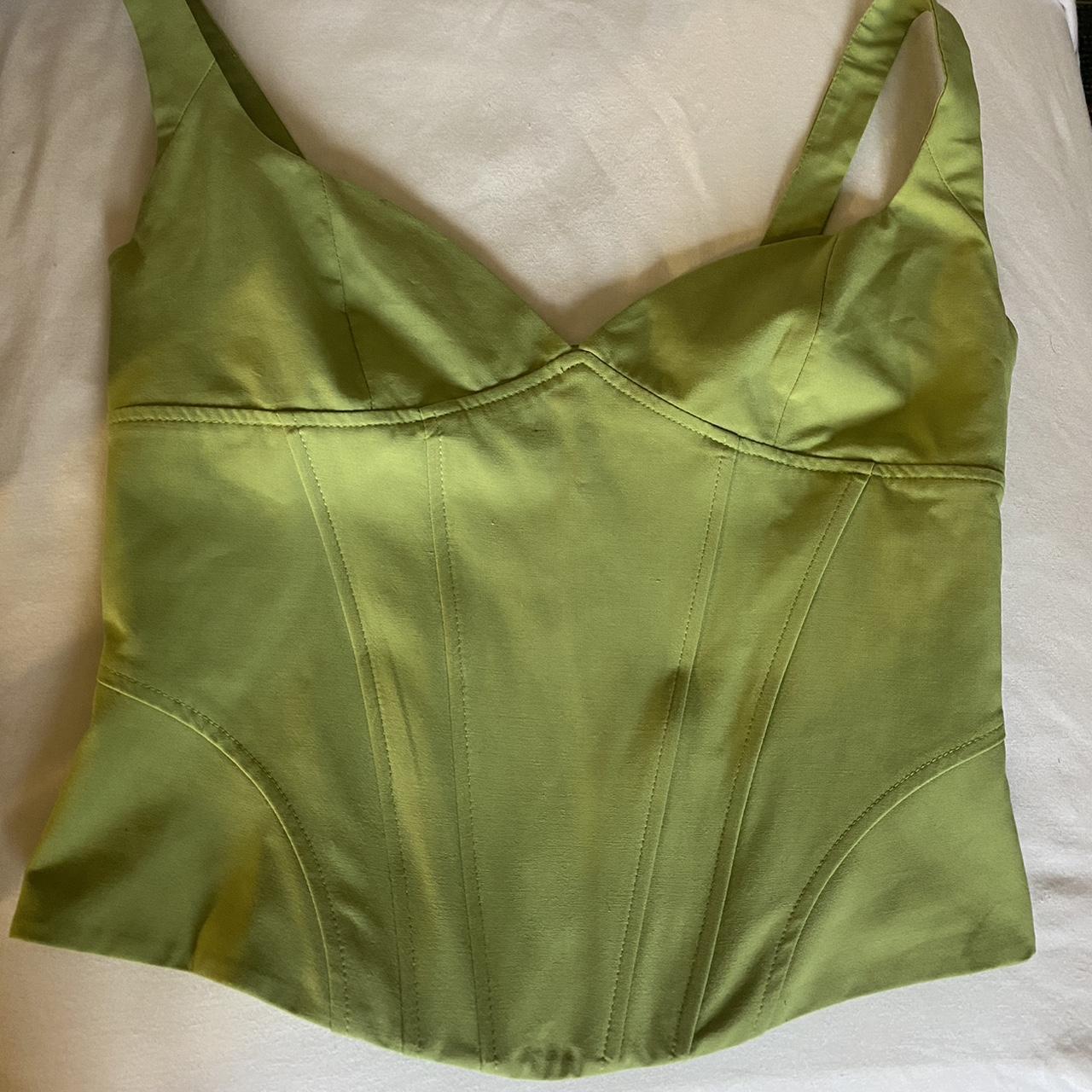 zara green corset size small shown on 8 best fit... - Depop