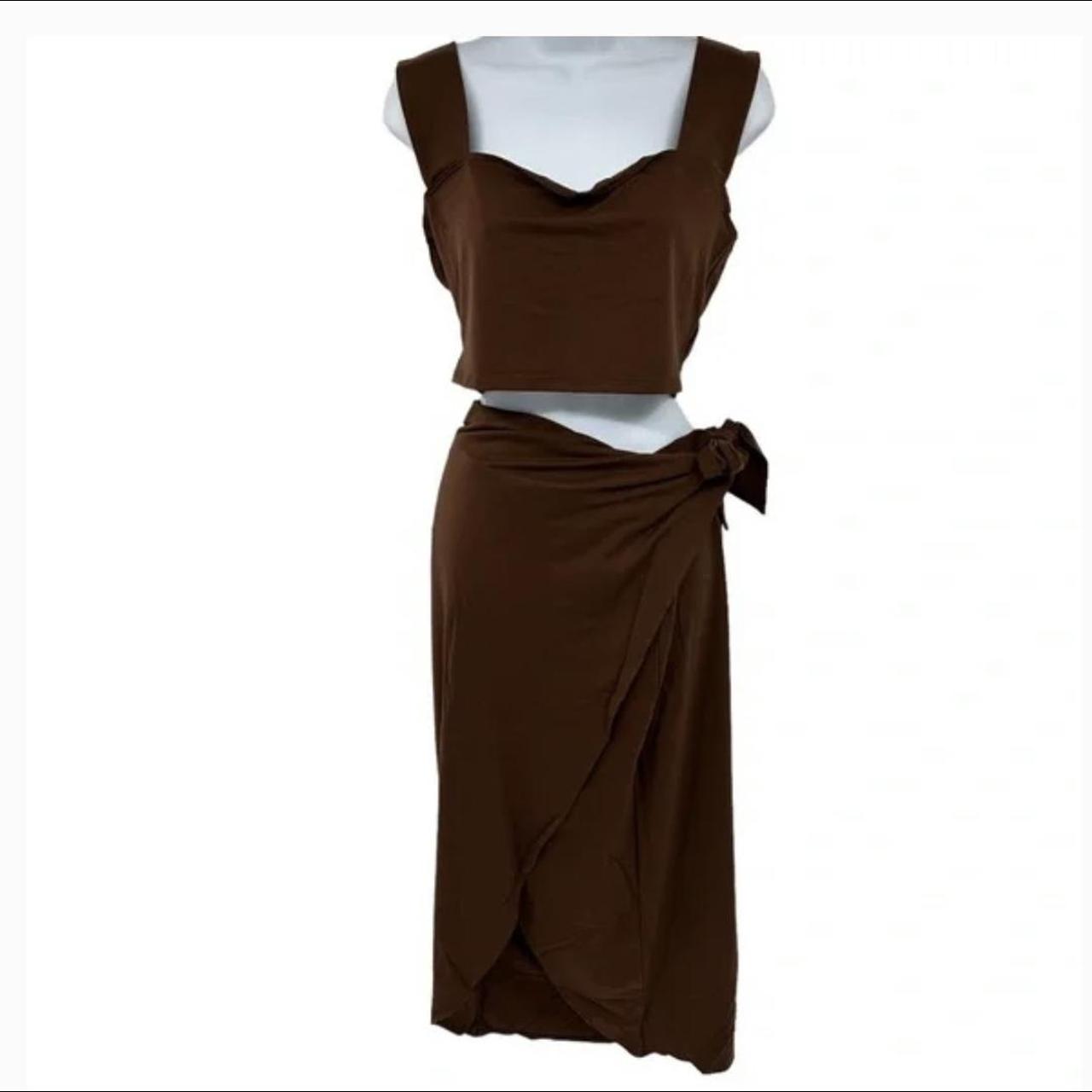 Reformation Women's Brown Skirt | Depop