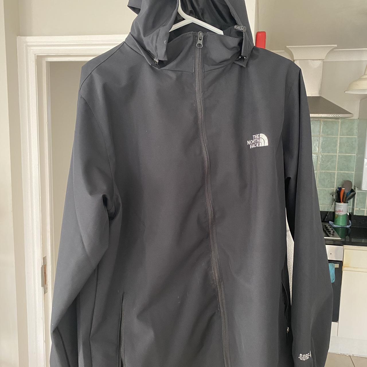 North face gortex waterproof black jacket windrunner... - Depop