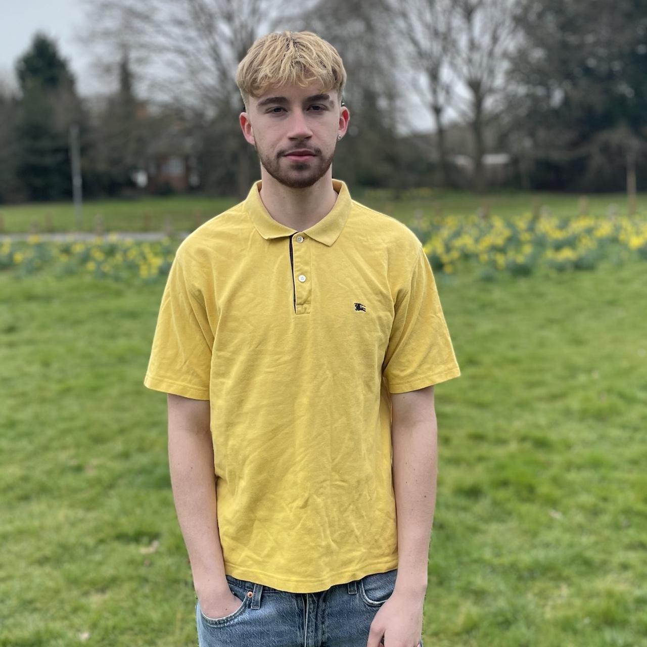Burberry Men's Yellow Polo-shirts | Depop