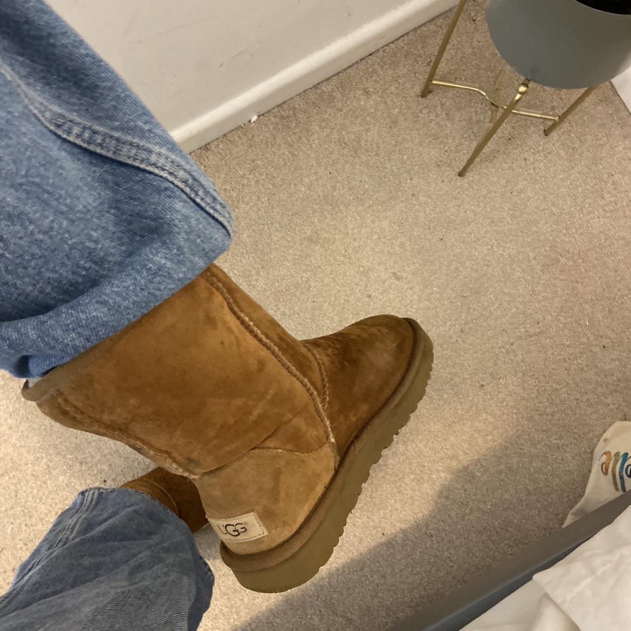 Beige uggs Bit dirty but can easily be cleaned Size 5.5 Depop