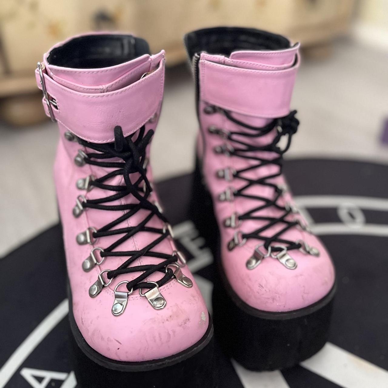 demonia boots pink