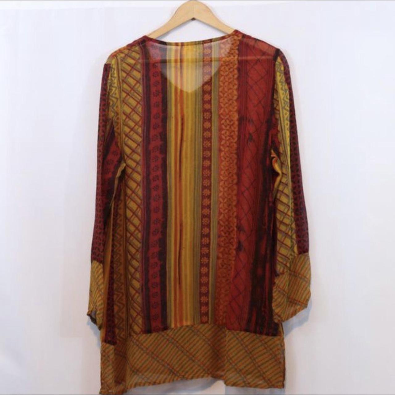 Cache Women's Blouse - Multi/Red - S – Sheer Cach… - image 2