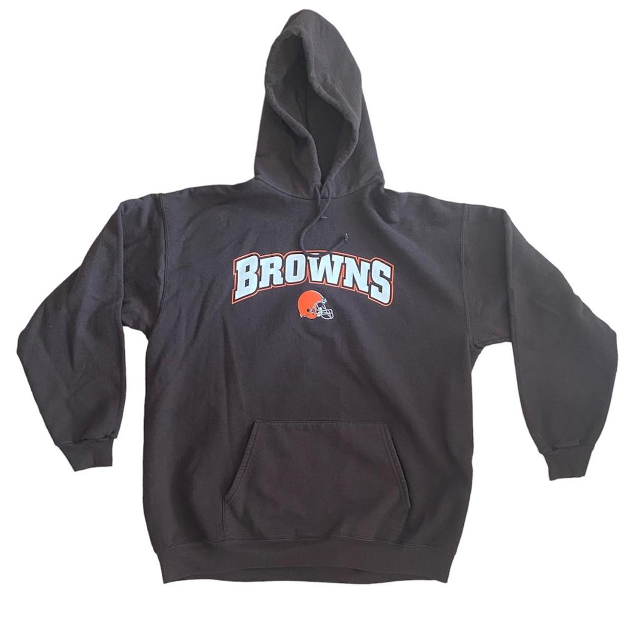 Vintage Cleveland Browns White & Orange NFL Hoodie - Size Small